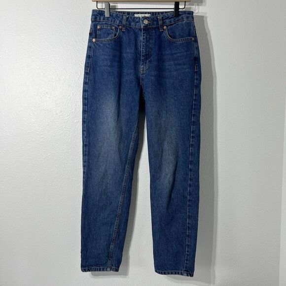 We the Free Mom Jeans Womens 27 Blue Denim High Waist Tapered Leg Medium Wash - Picture 2 of 8
